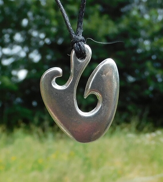Maori Fish Hook Pendant: Handcrafted Pewter, Adjustable Cord, Surfer  Necklace by William Sturt Tribal-inspired, New Zealand Heritage 