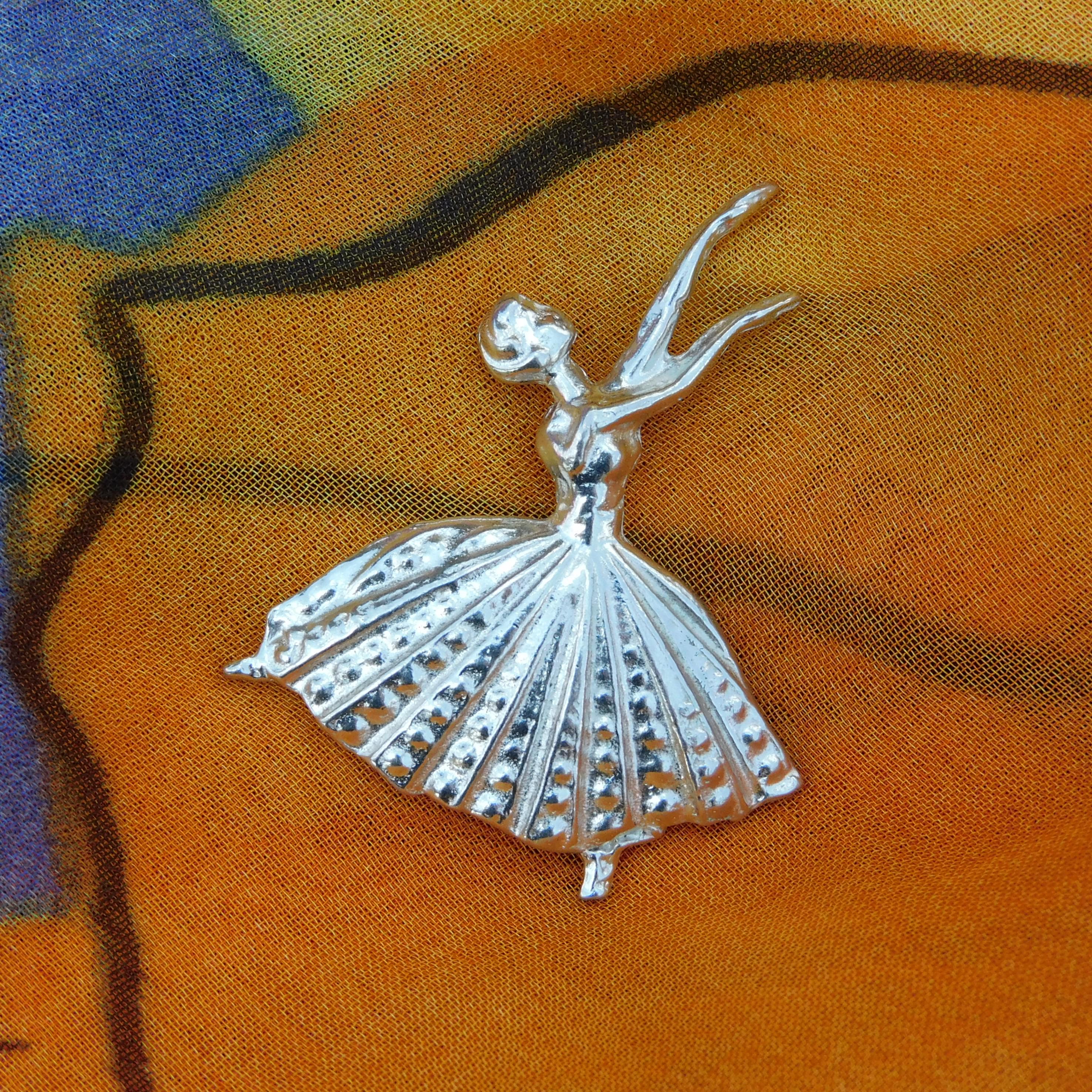 Handcast Ballerina Brooch In Fine Pewter - Degas Dancer Inspired Jewelry, Gift Boxed - View #10