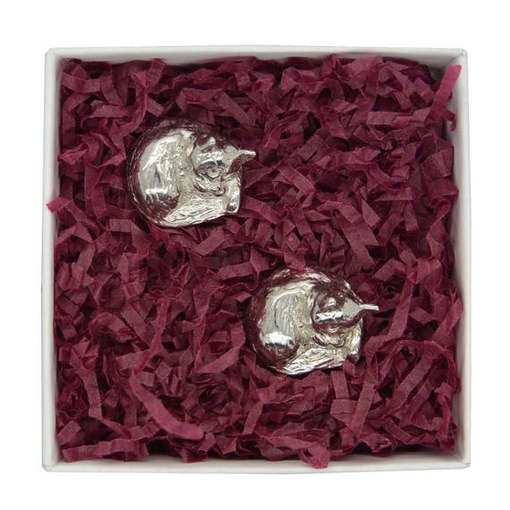 Figurine Chat Porte-Bonheur En Étain - Fait Main En France - Cadeau Noces D'Étain - William Sturt