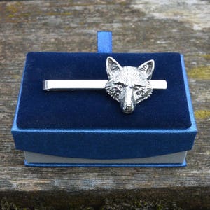 Fox Tie Clip, Fox Head Tie Clip, Fox Gifts, Handmade, in Fine Pewter image 1