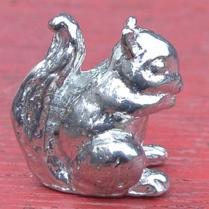 Squirrel Figurine, Squirrel Collectible, Handmade, in Fine Pewter, by William Sturt