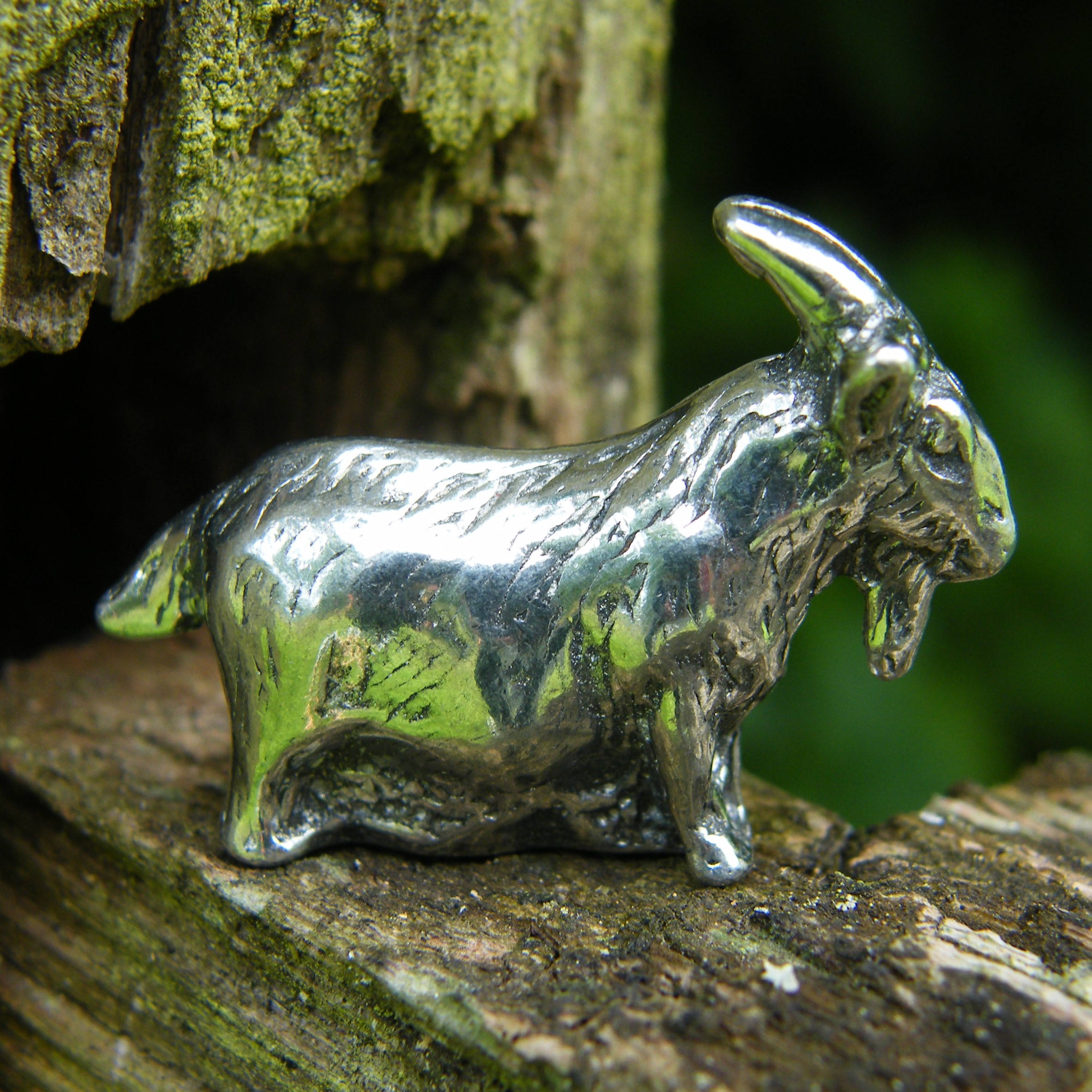 Goat Figurine, Goat, Handmade, in Fine Pewter, By William Sturt