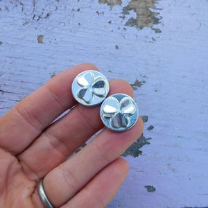 Shamrock Cufflinks, Handmade Irish Cuff Links in Pewter by William Sturt, Celtic Gift for Him