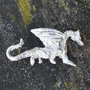 Dragon Brooch, Winged Dragon Brooch, Handmade Jewelry, Handcrafted Jewellery, Hand Made in Finest Pewter by William Sturt