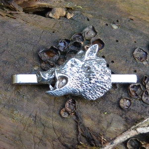 Wild Boars Head Tie Clip Handmade in Fine Pewter