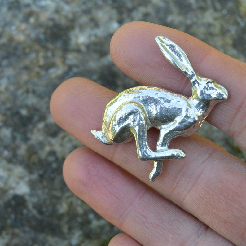 Running Hare Kitchen Knobs, Rabbit Drawer Knobs, Cabinet Knobs, Handmade, in Fine Pewter, by William Sturt image 4