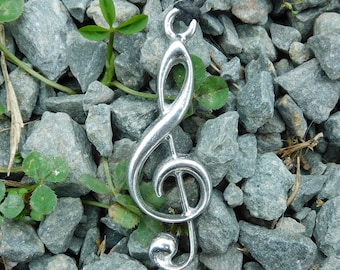 Handcrafted Treble Clef Pendant – Musical Heritage. Handmade in Finest Pewter, by William Sturt