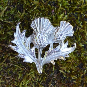 Distel Schubladenknopf, Distelgriff, schottischer Möbelknopf, handgefertigt aus Zinn, von Les Etains de Jumilhac Bild 3