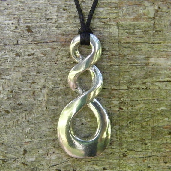 【ナンバリング】Gradient Triple Pipe Pendant Necklace Triple Infinity Loop Pendant, Surf Pendant, Handmade in Fine