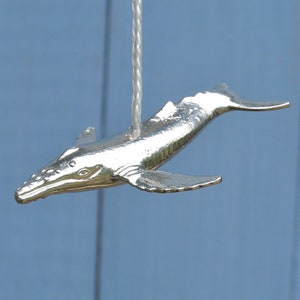Whale Light Pull Handle, Whale Light Pull Cord Handle, Whale Bathroom Light Pull Handle, Handmade in Fine Pewter, by William Sturt