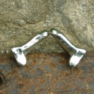Penis Cufflinks, Erotic Cufflinks, Erotic Gifts, Handmade, in Fine Pewter, by William Sturt
