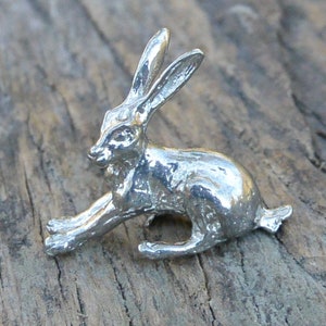 Cute Hare, Good Luck,  Handmade, in Fine Pewter, by William Sturt