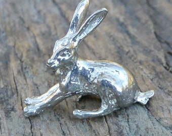 Cute Hare, Good Luck,  Handmade, in Fine Pewter, by William Sturt