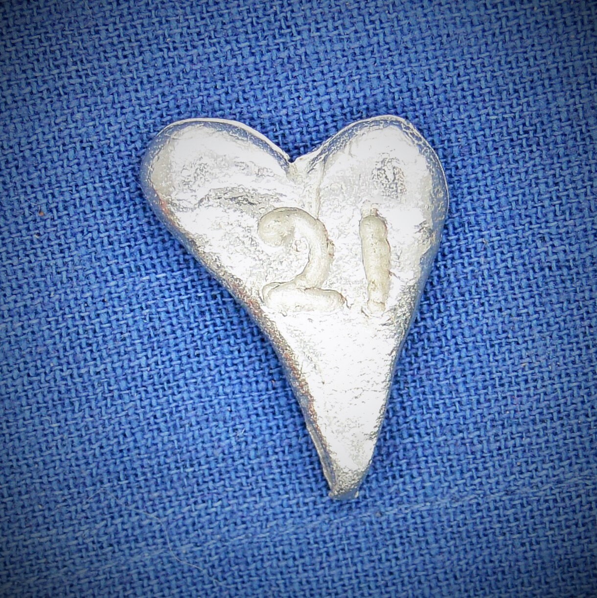 Twenty First Birthday Heart, 21St, Pocket Token, Handmade in Finest Pewter By William Sturt