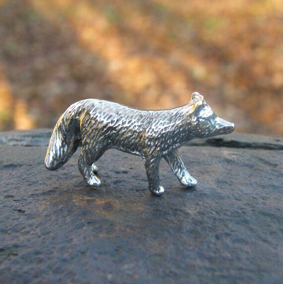 Fox Figurine, Fox Miniature, Fox Sculpture, Handmade, in Fine