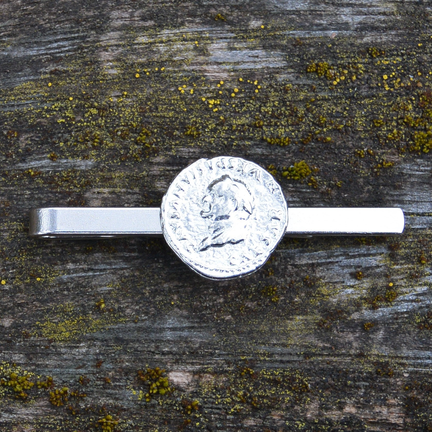 Boutons De Manchettes Vintage Plaqués Argent – Motif Pièces Antiques Rome, Diamètre 24 Mm