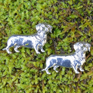 Dachshund Cufflinks, Wedding Cufflinks, Handmade, in English Pewter.