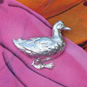 Duck Brooch, Duck Jewelry, Hand Made in Fine Pewter by William Sturt