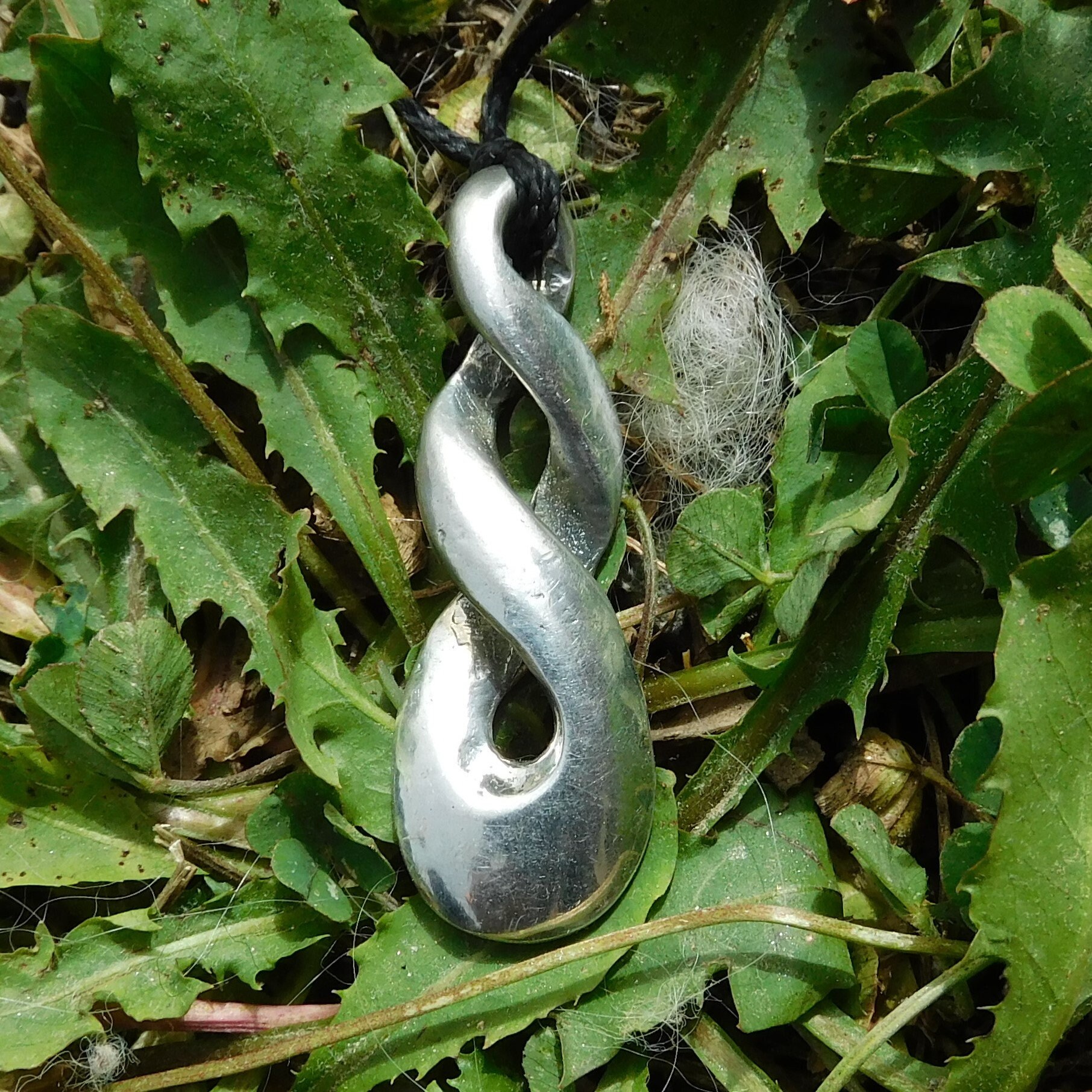 Triple Infinity Loop Neckless, Surfer Pendant, Adjustable Cord