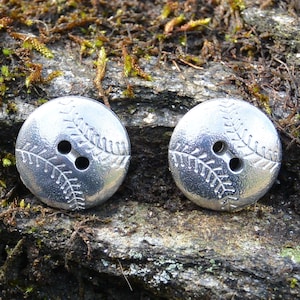 Baseball Cufflinks, Handmade in Fine Pewter, by William Sturt.
