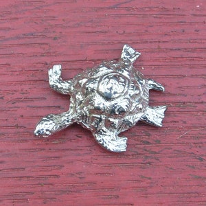 Snapper Tortoise Figurine, Tortoise Miniature, Handcast, in Fine Pewter, by William Sturt