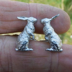 Hase Manschettenknöpfe, Handgemacht von William Sturt, in Bleifreie Zinn Gegossen