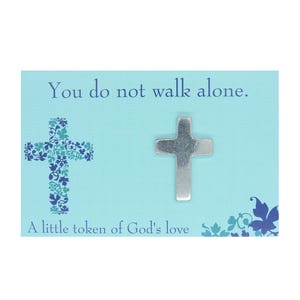 Croix En Etain, You Do Not Walk Alone, Sur Petite Carte de Voeux, Fabrication Artisanale Française par Les Etains de Jumilhac