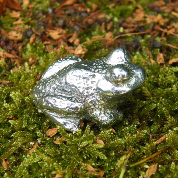 Frog Figurine, Frog Lovers Gift, Handmade, in Fine Pewter, by
