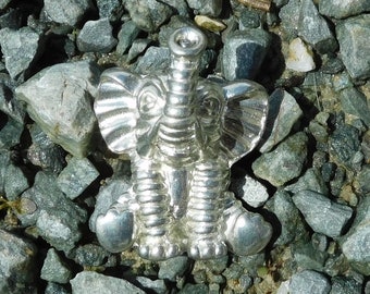 Elephant Brooch Mother and Baby, Elephant Gift, Hand Crafted Jewellery, Hand Cast Jewelry in Fine Pewter by William Sturt