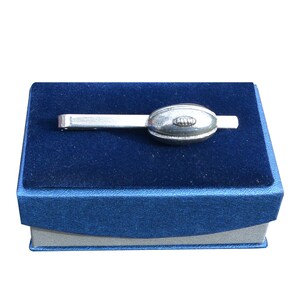 Handcast Fine Pewter Rugby Ball Tie Clip by William Sturt image 1