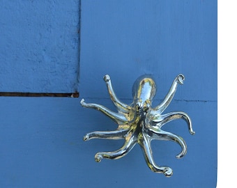 Octopus Knob, Octopus Drawer Knob, Octopusknob, Handmade, in Fine Pewter, by William Sturt