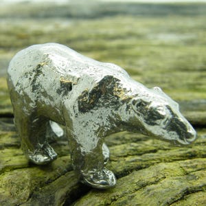 Polar Bear Figurine, Miniature Polar Bear, Handmade, in Fine Pewter, by William Sturt