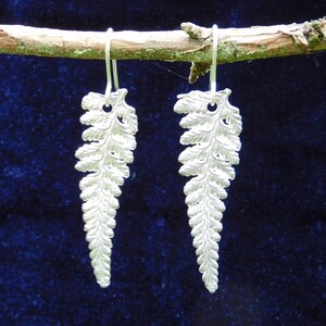 Handcrafted 10th Wedding Anniversary Tin Fern Leaf Earrings | Eco-Friendly Jewelry
