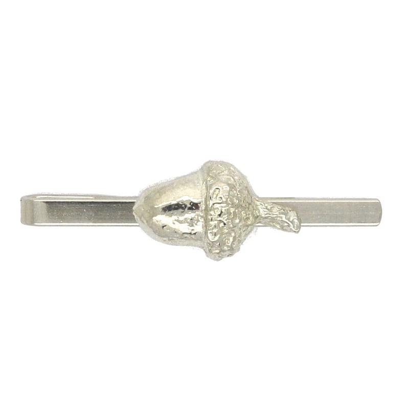 Handcast Fine Pewter Carved Acorn Tie Clip