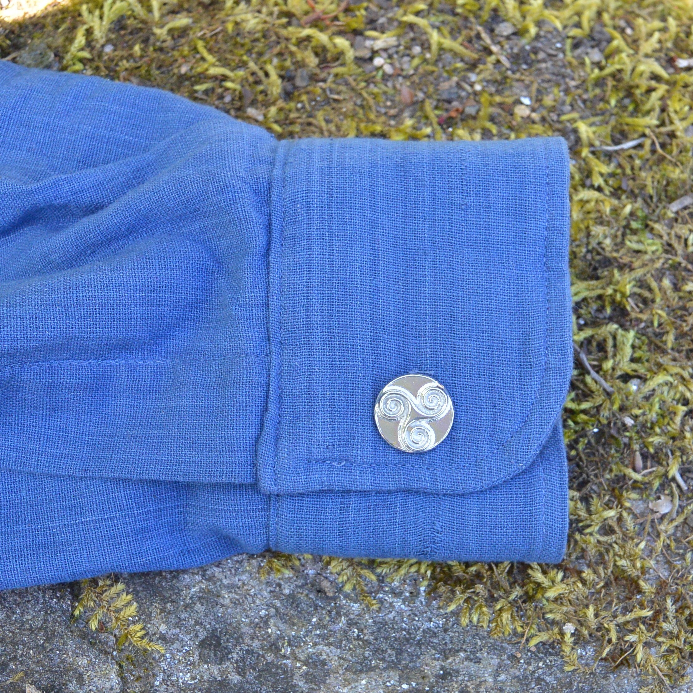 Boutons De Manchette Triskell Breton - Étain Massif Fait Main - Made In France Jumilhac