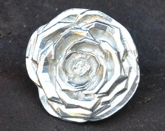 Rose Statement Ring, Rose Ring, Adjustable Ring, Handmade, in Fine Pewter, by William Sturt