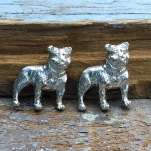 Bulldog Cufflinks, Dog Cufflinks, Handmade in Fine Pewter by William Sturt