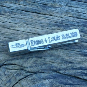 Personalised Anniversary Clothes Peg, Personalised Peg Picture Holder, Handmade, in Finest Pewter, by William Sturt