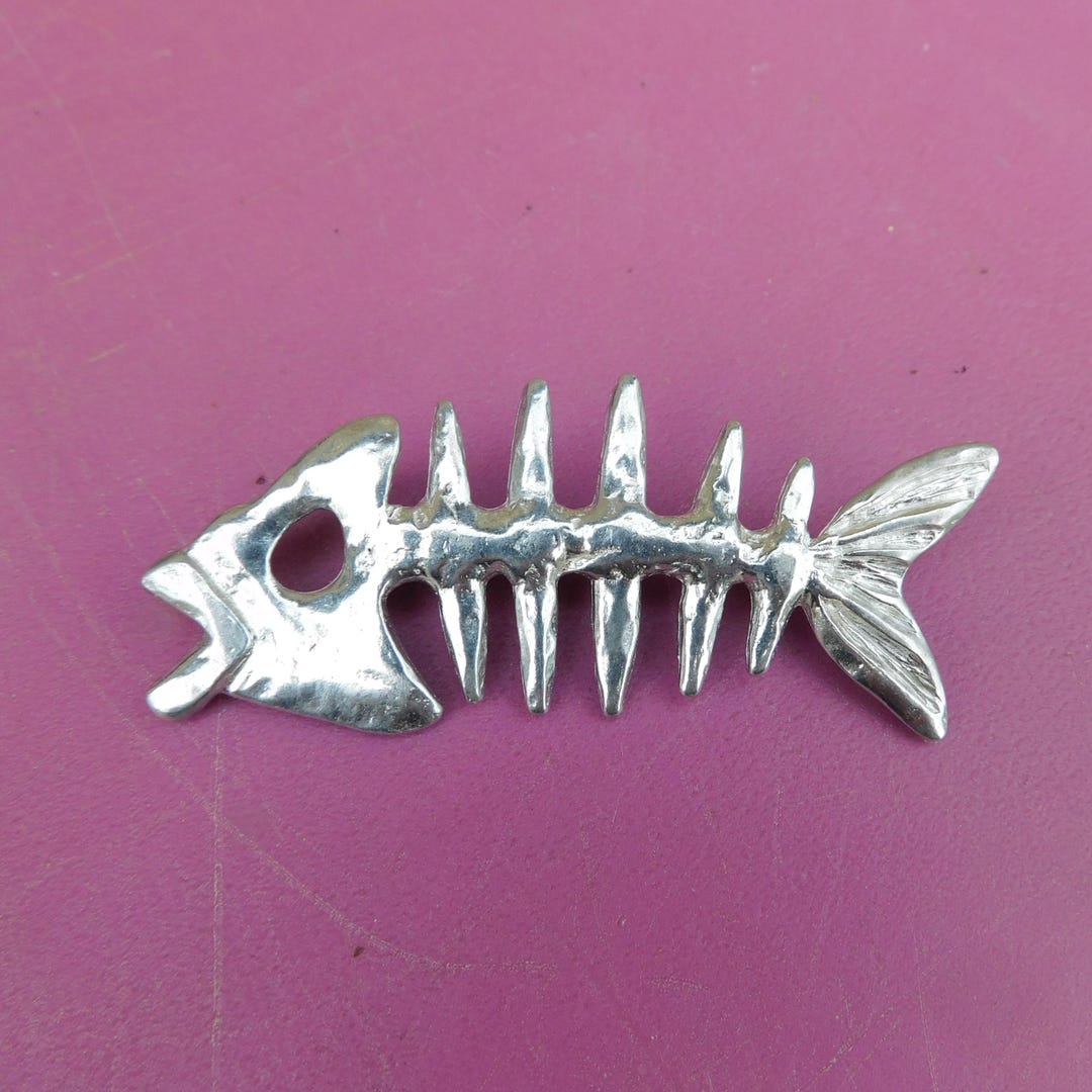 Fish Skeleton Brooch, Fish Lovers Gift, Handcrafted Jewelry by William ...