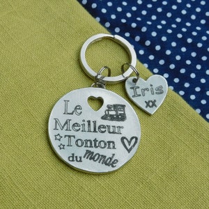French Keyring, Le Meilleur Tonton du Monde, Personnalised Keyring, Handmade in Fine Pewter, by William Sturt