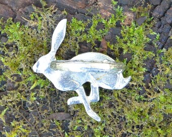 Handcrafted Pewter Hare Scarf Ring By William Sturt - Lead-Free, Non-Tarnish, Fine Jewelry Gift