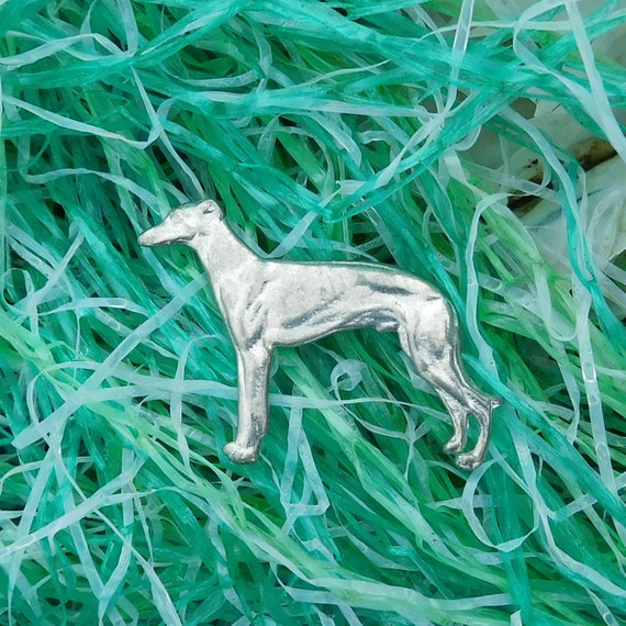 Greyhound Brooch Handcast In Fine Pewter | Dog Jewelry Gift By William Sturt