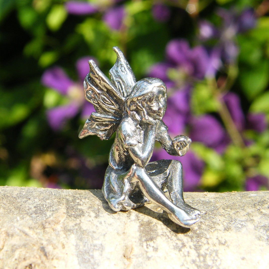 Miniature Fairy, Fairy Figurine, Viola, Handmade, in Fine Pewter