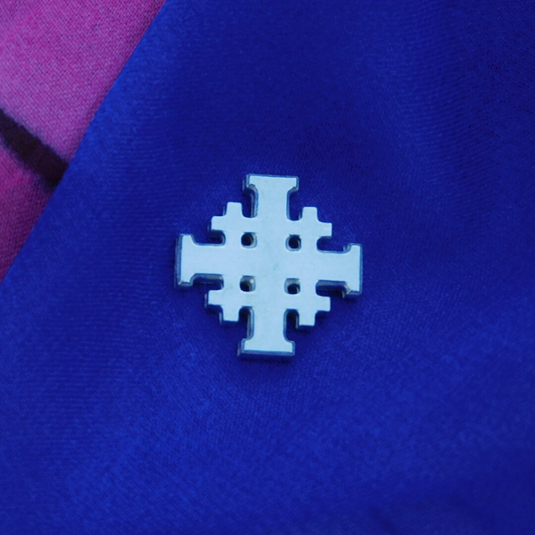 Jerusalem Cross Lapel Pin, Five Fold Cross Lapel Pin, Religious Lapel
