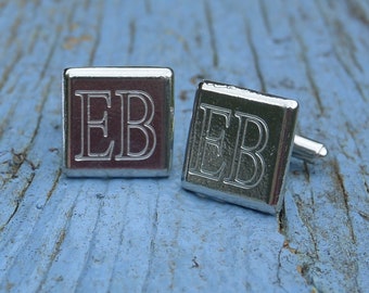 Personalised Cufflinks, Wedding Cufflinks, Personalised Square Cufflinks, Handmade, in Finest Pewter, by William Sturt