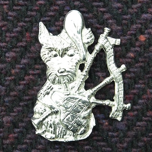 Scotty Dog With Bagpipes Brooch – Handcast Fine Pewter, Lead-Free, Handmade By William Sturt - View #12