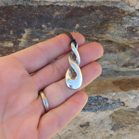 Triple Infinity Loop Neckless, Surfer Pendant, Adjustable Cord