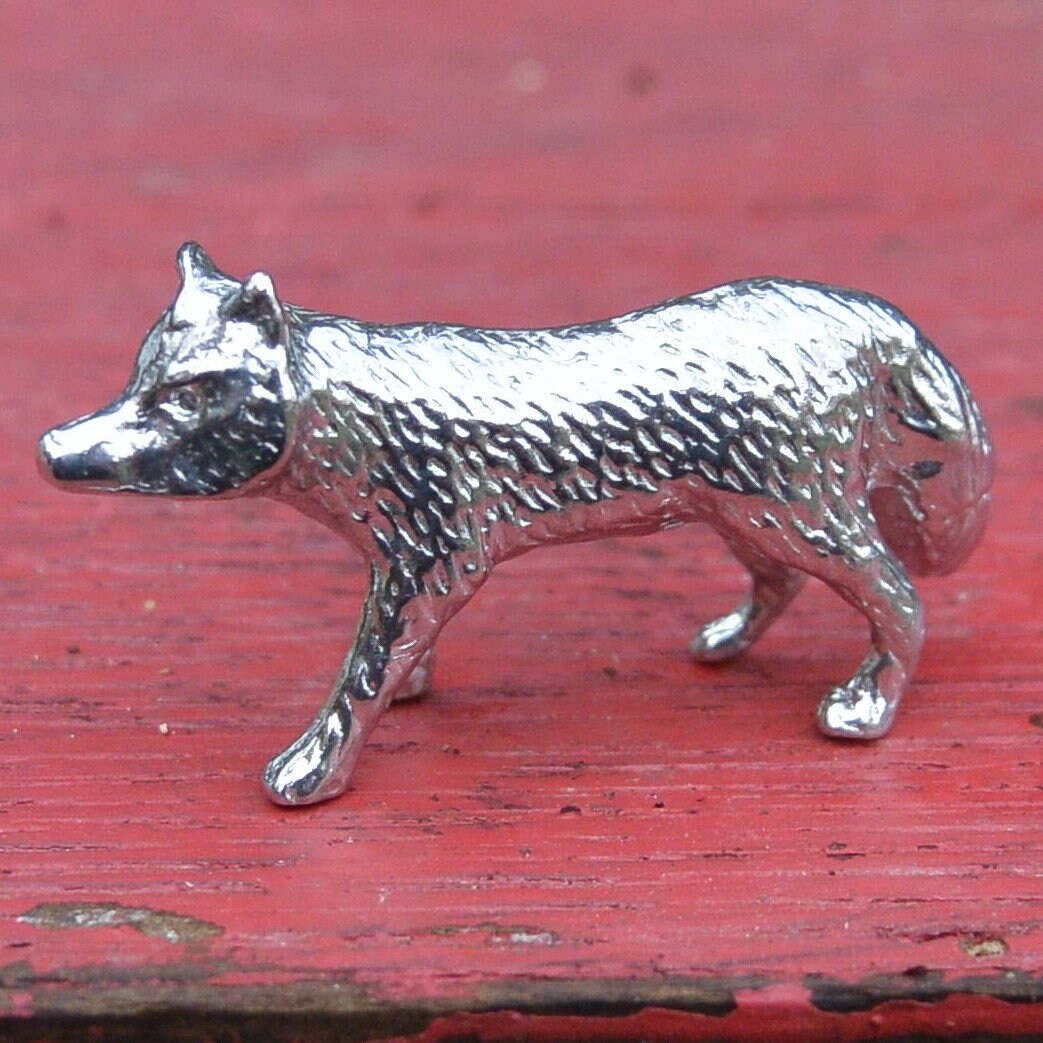 Fox Figurine, Fox Miniature, Fox Sculpture, Handmade, in Fine