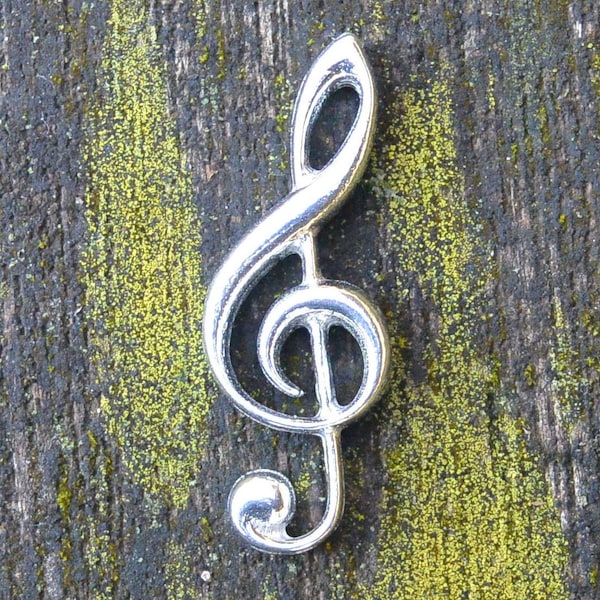 Broche Clé De Sol, Broche Musicale, Faite Main, en Etain, par William Sturt, des Etains de Jumilhac