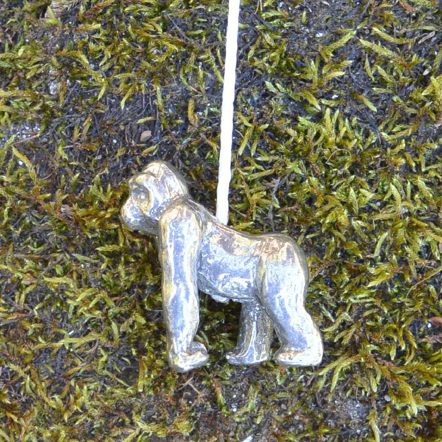 Bouton Tirette Gorille, Gorille en Etain, Pour Stores, Ventilateurs, Plafonniers, Fait Main France,